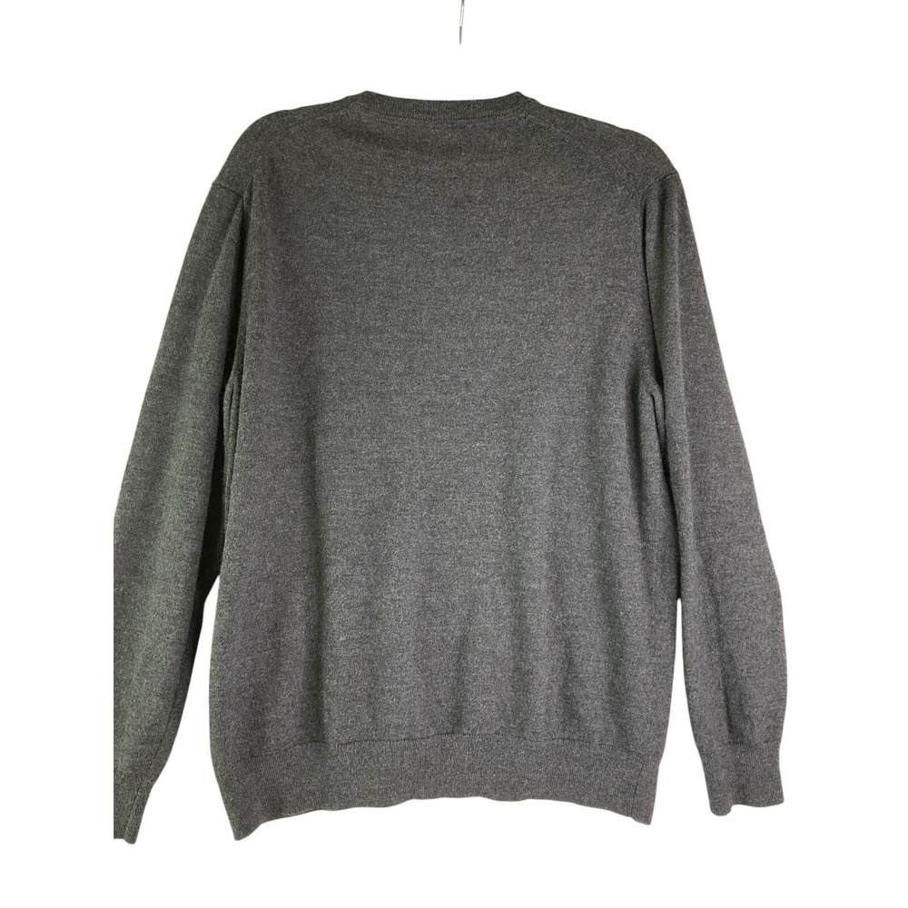 Club Room Mens Merino Wool Pullover Grey V-Neck Sweater Preppy‎ Quiet Luxury XL - Picture 2 of 6